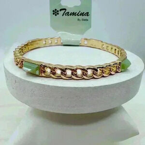 The Green and Gold Bangle Bracelet